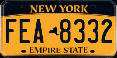 NY license plate FEA8332