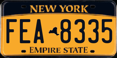 NY license plate FEA8335