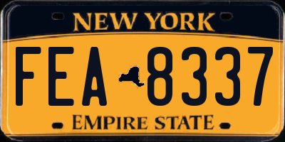 NY license plate FEA8337