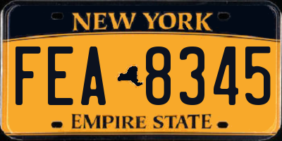 NY license plate FEA8345