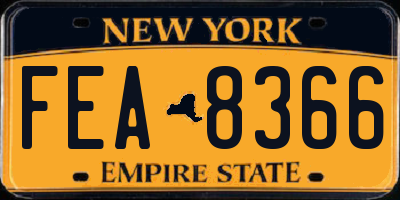 NY license plate FEA8366