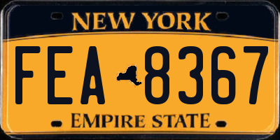 NY license plate FEA8367