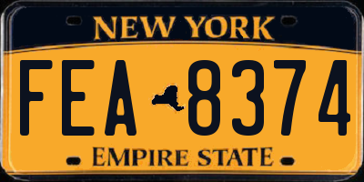 NY license plate FEA8374