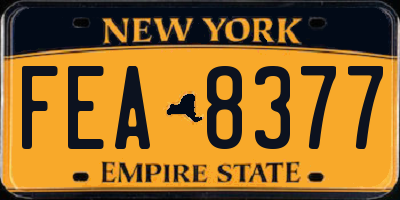 NY license plate FEA8377