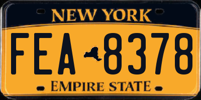 NY license plate FEA8378