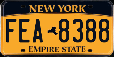NY license plate FEA8388