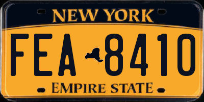 NY license plate FEA8410