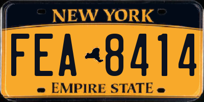 NY license plate FEA8414