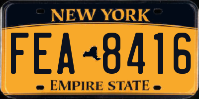 NY license plate FEA8416