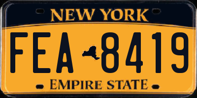 NY license plate FEA8419