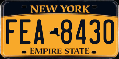 NY license plate FEA8430