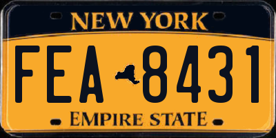 NY license plate FEA8431
