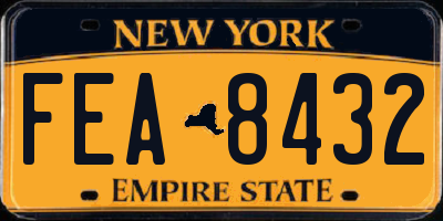 NY license plate FEA8432
