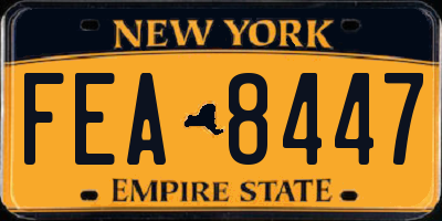 NY license plate FEA8447