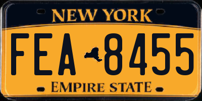NY license plate FEA8455