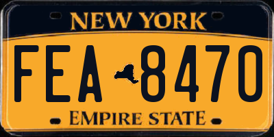 NY license plate FEA8470