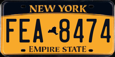 NY license plate FEA8474