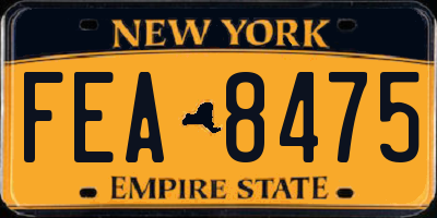 NY license plate FEA8475