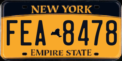 NY license plate FEA8478