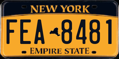 NY license plate FEA8481