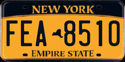 NY license plate FEA8510