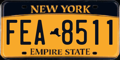 NY license plate FEA8511