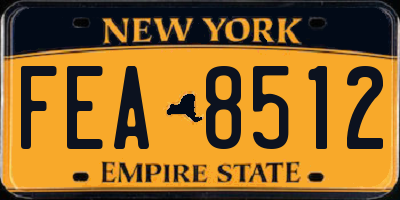 NY license plate FEA8512