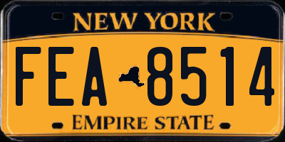 NY license plate FEA8514