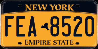 NY license plate FEA8520