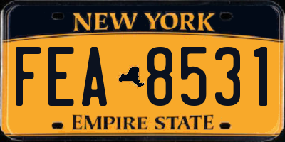 NY license plate FEA8531
