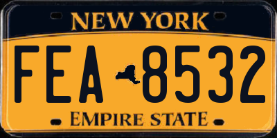 NY license plate FEA8532