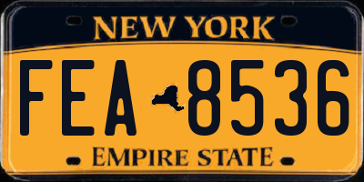 NY license plate FEA8536