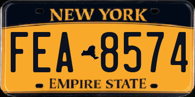 NY license plate FEA8574