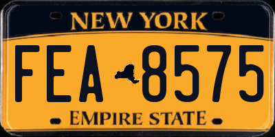 NY license plate FEA8575