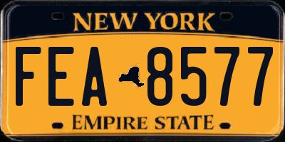 NY license plate FEA8577