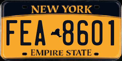 NY license plate FEA8601