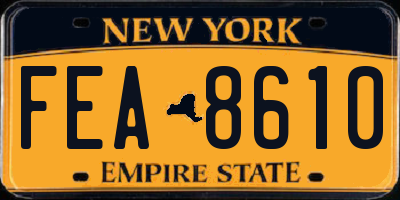 NY license plate FEA8610