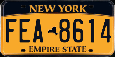 NY license plate FEA8614