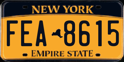 NY license plate FEA8615