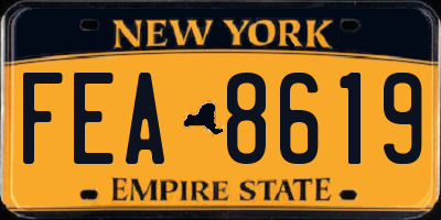 NY license plate FEA8619
