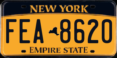 NY license plate FEA8620