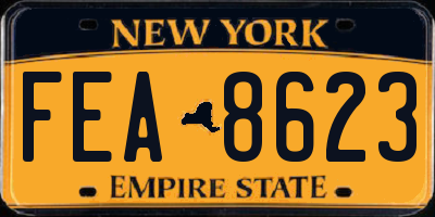 NY license plate FEA8623