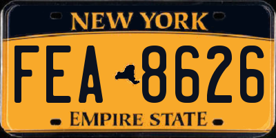 NY license plate FEA8626