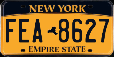 NY license plate FEA8627