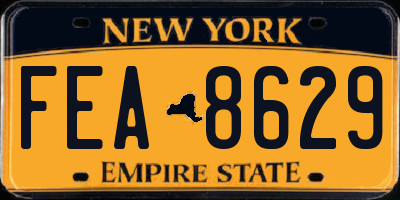 NY license plate FEA8629