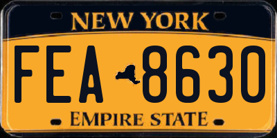 NY license plate FEA8630
