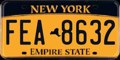 NY license plate FEA8632