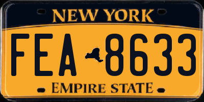 NY license plate FEA8633