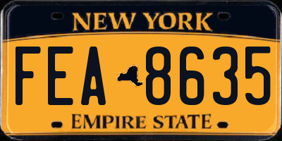 NY license plate FEA8635