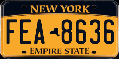 NY license plate FEA8636